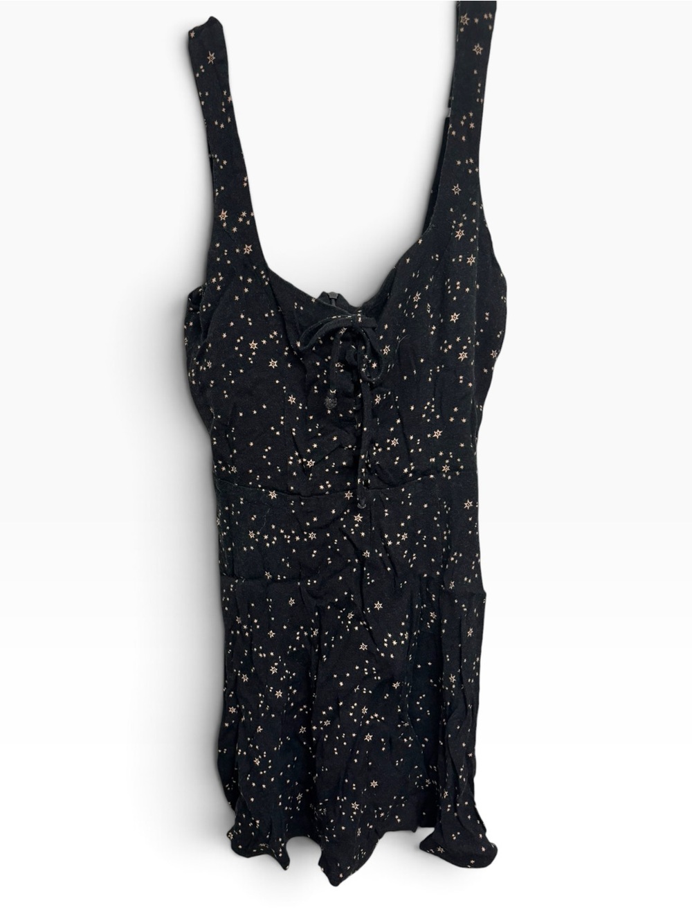 Reformation Black Celestial Star Print Lace-Up Mini Dress (Size 2) - Picture 3 of 5